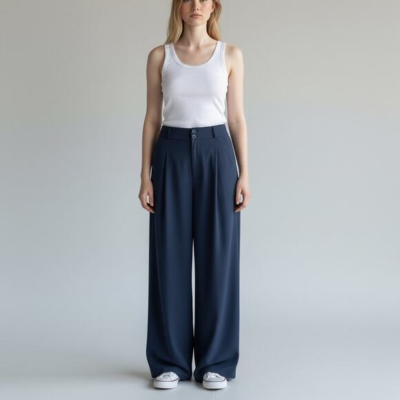 HALARA Pants - Halara Flex High Waisted Shirred Straight Leg Pants NWT Women's Sz XL Navy